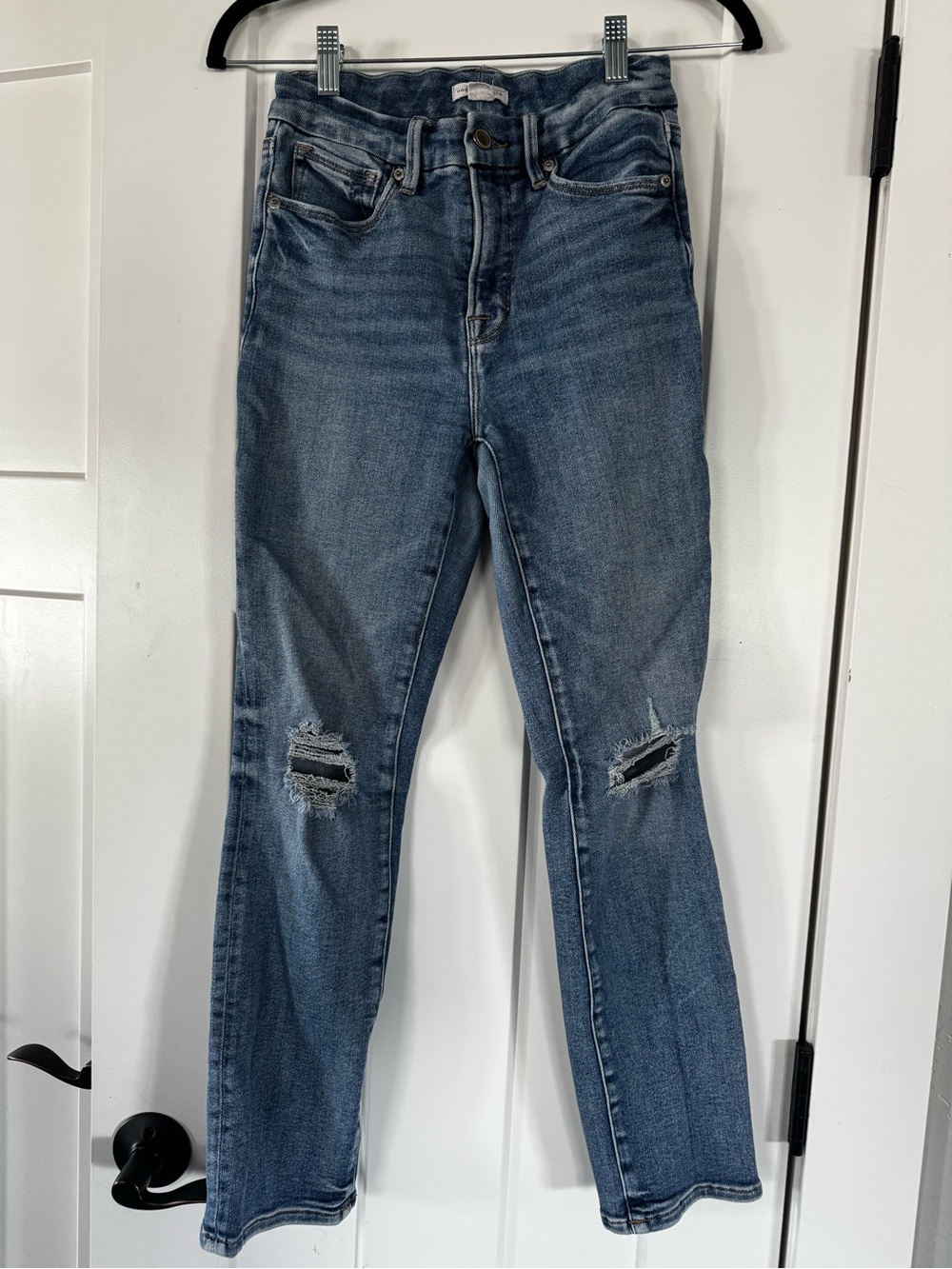 Good American Medium Blue Distressed Jeans